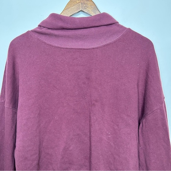 Z Supply Oversized Sweatshirt Mock Turtleneck Relaxed Fit Maroon Large - Picture 3 of 9